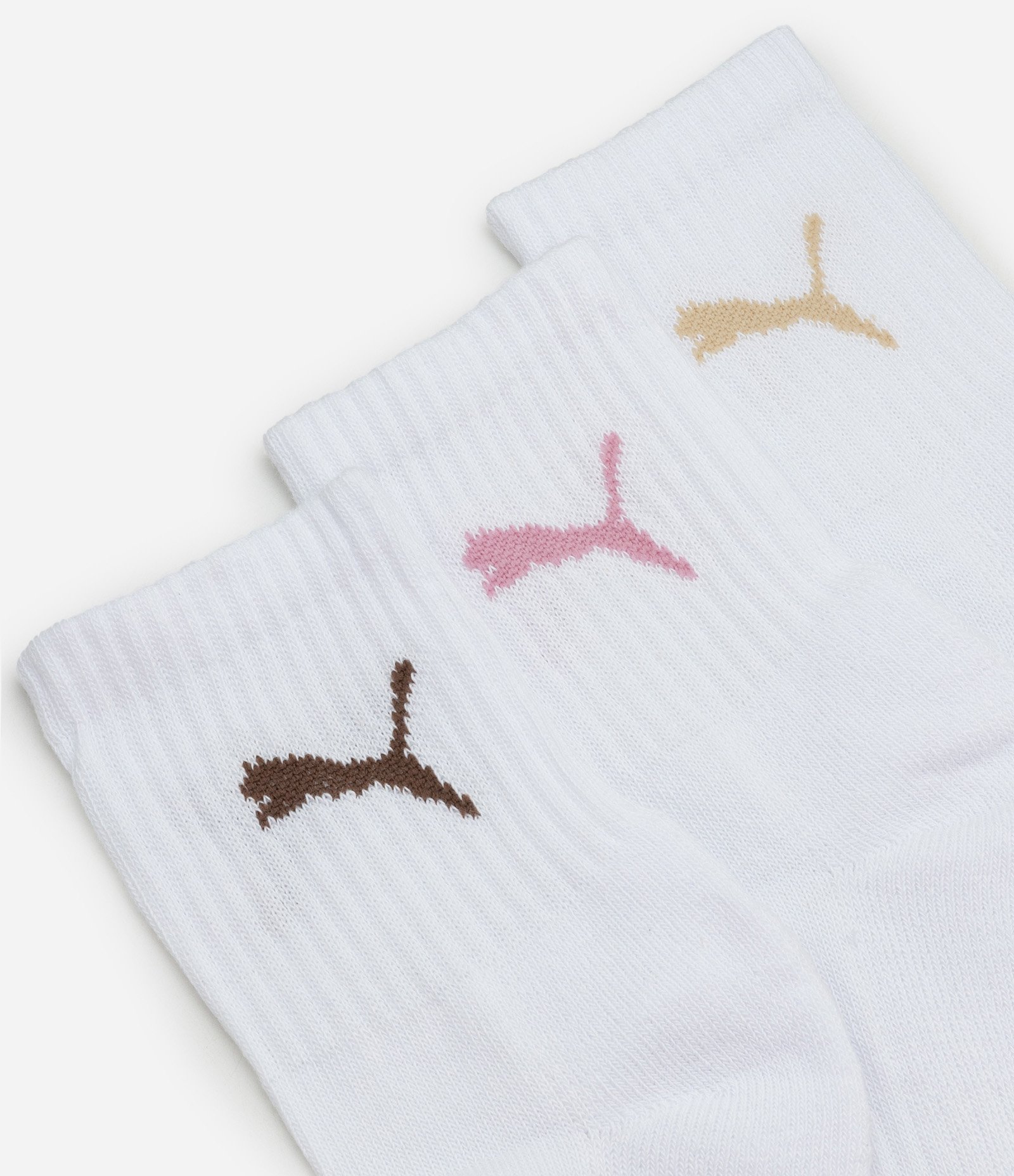 Kit 03 Meias Cano Médio Esportivas em Algodão Puma Branco 4