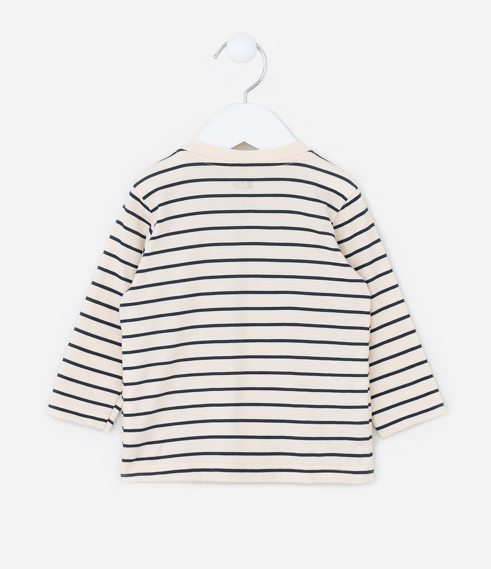 Camiseta Infantil com Bolsinho e Estampa Dino - Tam 0 a 18 meses Bege/Verde 2