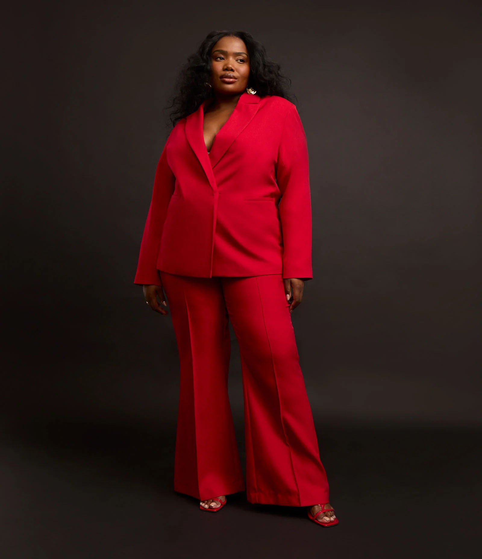 Blazer com Ajuste Coleção Rita Carreira Curve & Plus Size Vermelho 2