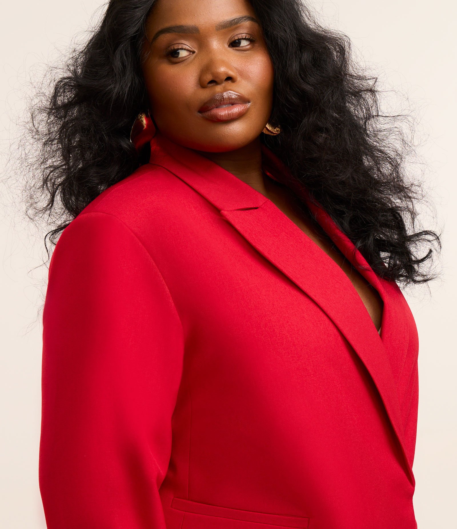 Blazer com Ajuste Coleção Rita Carreira Curve & Plus Size Vermelho 6