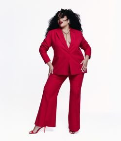 Blazer com Ajuste Coleção Rita Carreira Curve & Plus Size