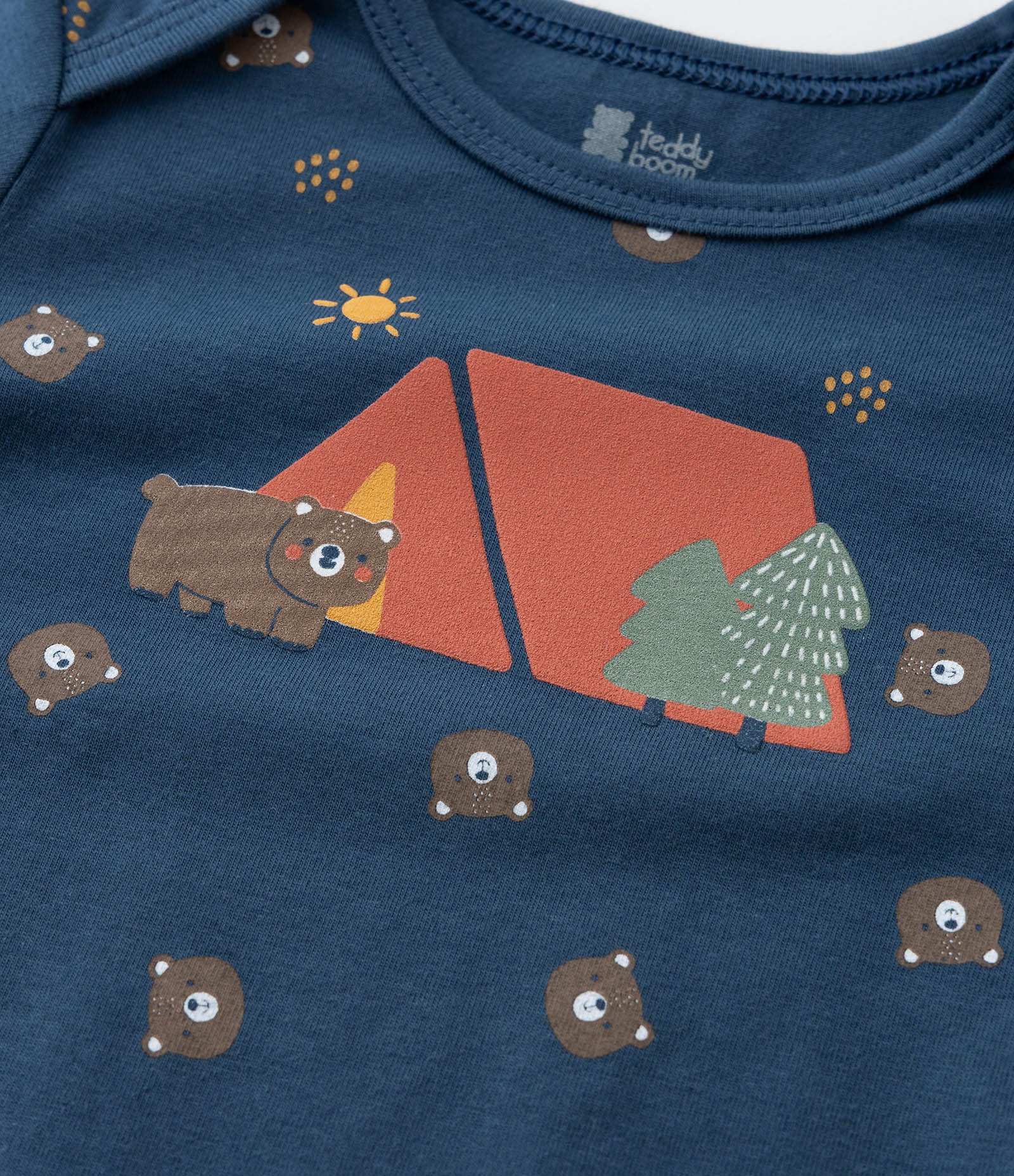 Body Infantil com Estampa Acampamento do Urso - Tam 0 a 18 meses Azul 6