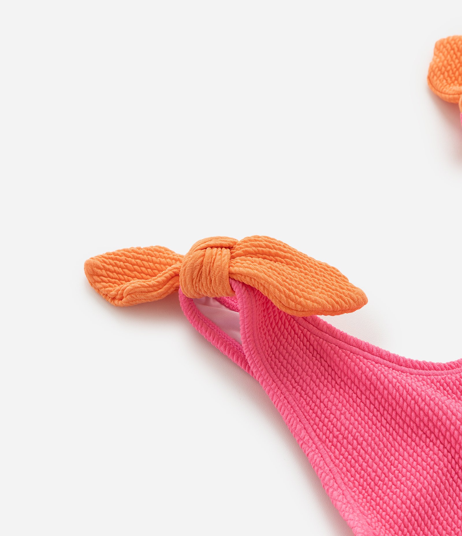 Maiô Infantil com Recorte e Laços – Tam 5 a 14 Anos Rosa/Laranja 5