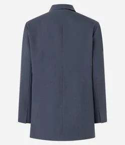 Blazer com Linho e Abotoamento Simples e Lapelas