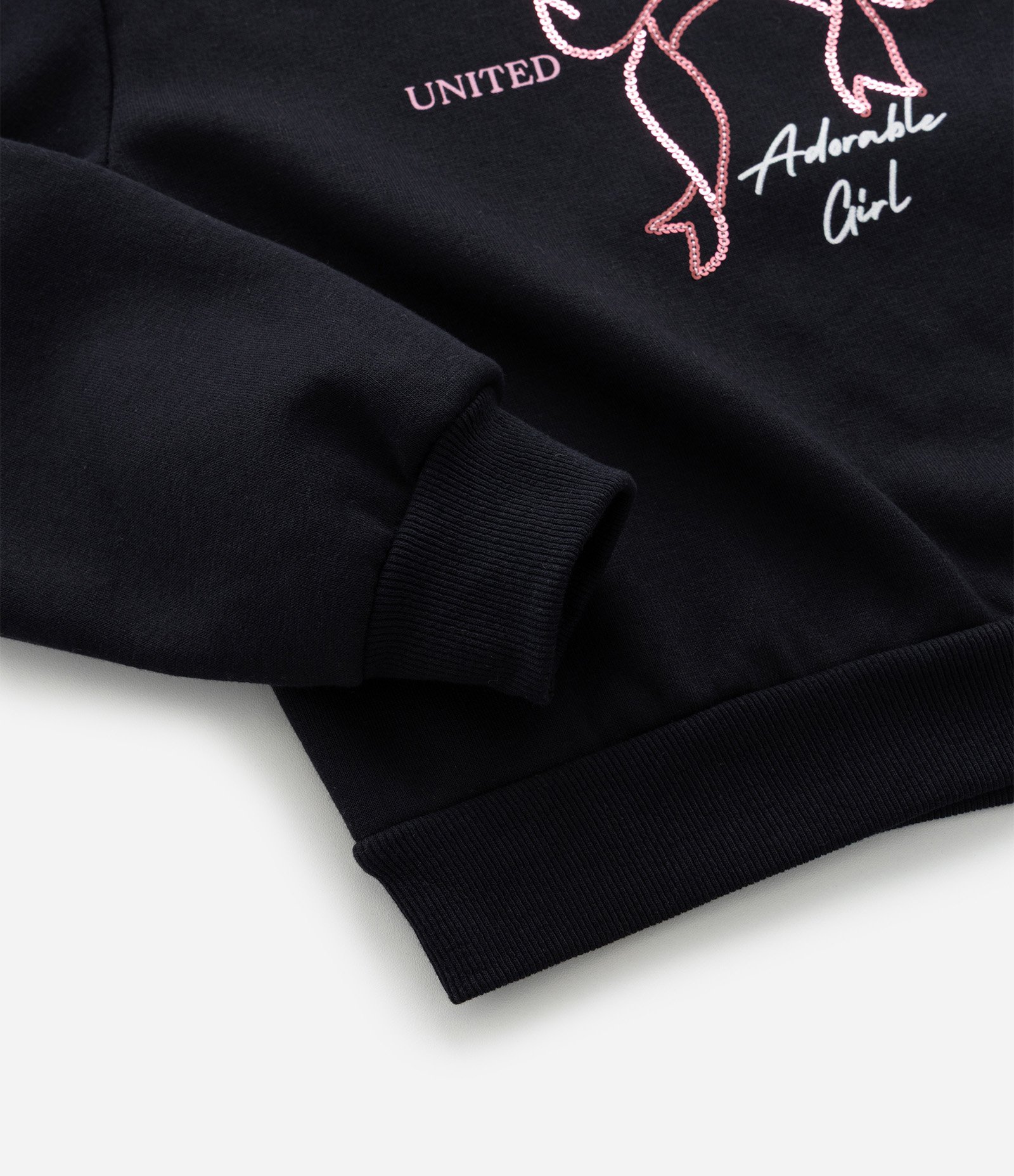 Moletom Infantil Quentinho com Laço de Paetê e Lettering - Tam 5 a 14 anos Preto 6