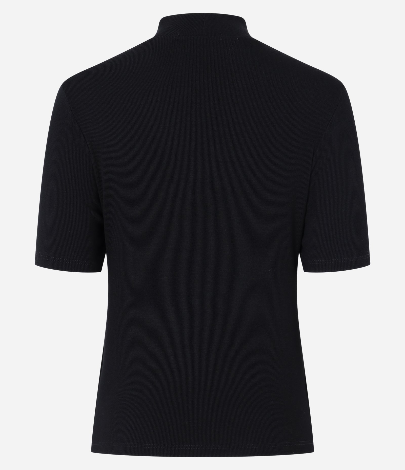 Blusa Canelada em Ribana com Gola Alta Preto 3