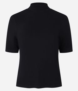 Blusa Canelada em Ribana com Gola Alta