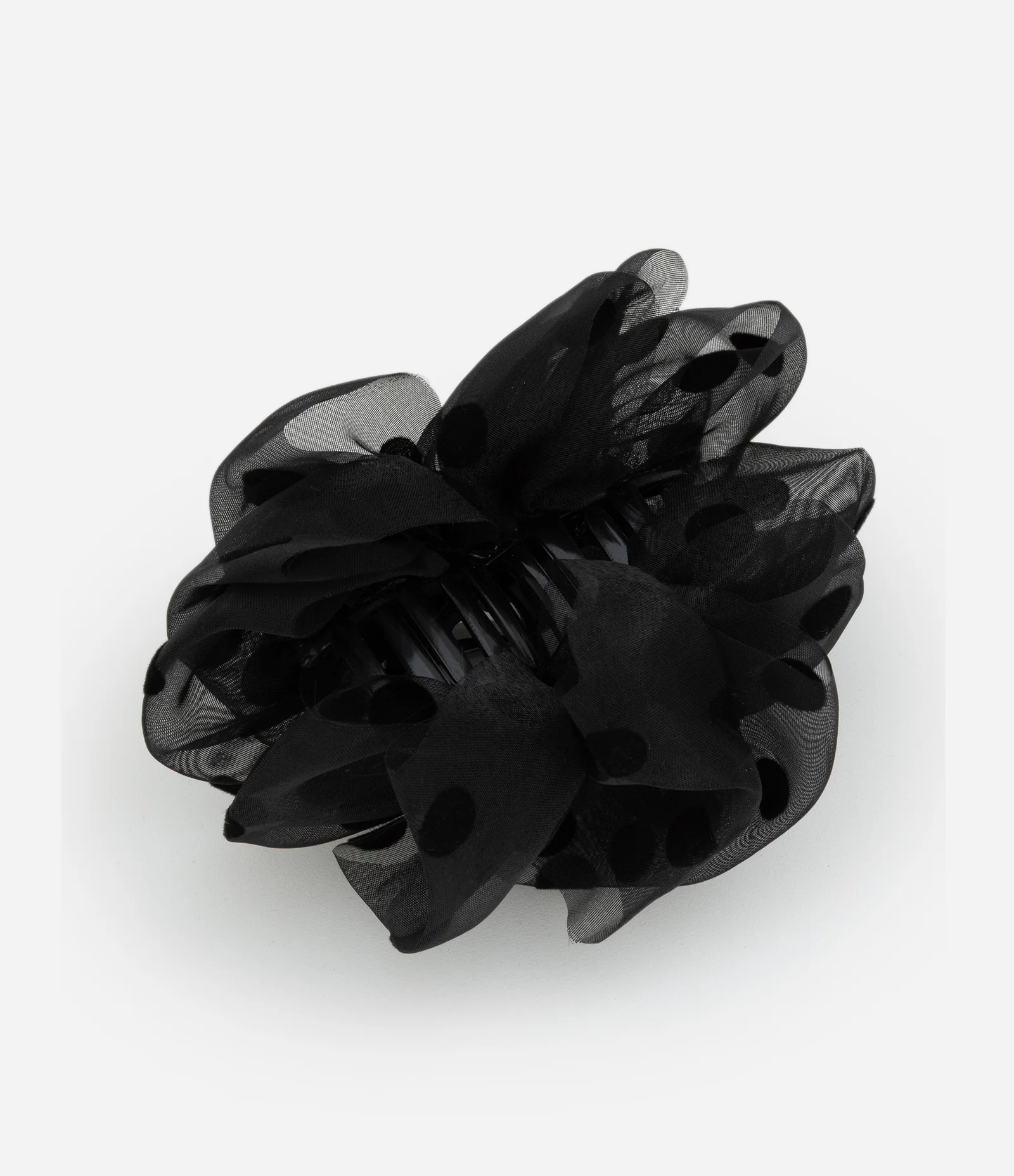 Piranha De Cabelo com Revestimento e Estampa Poá Preto 2