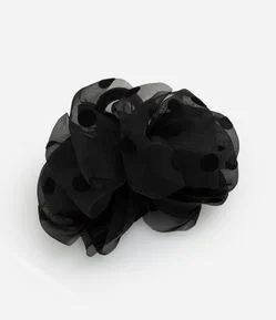 Piranha De Cabelo com Revestimento e Estampa Poá