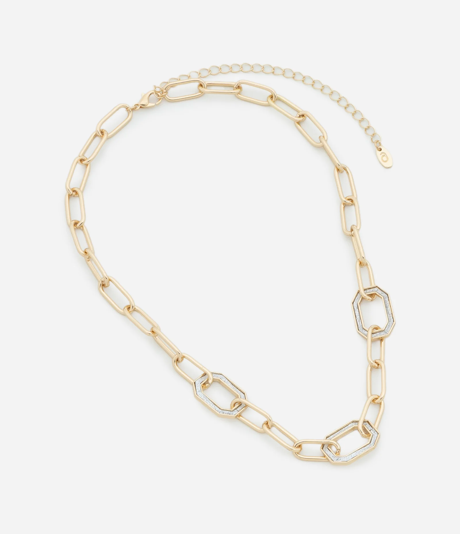 Colar Curto com Elos Finos e Revestimento Brilhante Dourado 2