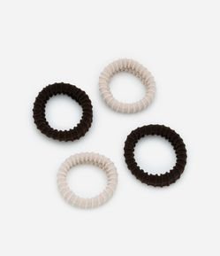 Kit 04 Elástico de Cabelo Larga Canelada