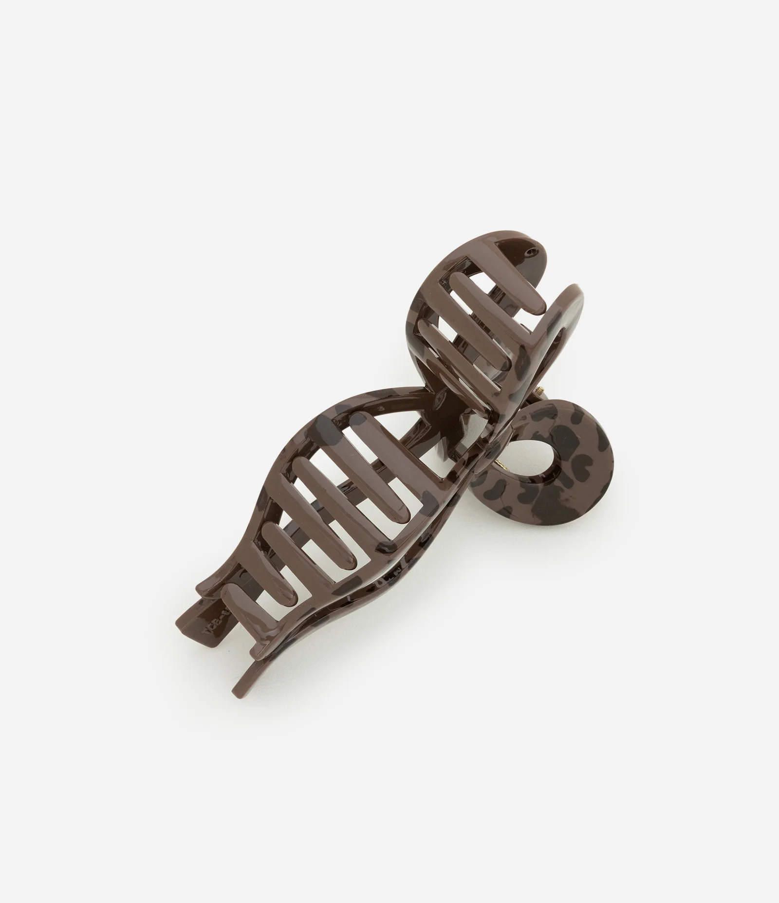 Piranha de Cabelo Formato de Laço com Estampa Animal Print Marrom 2