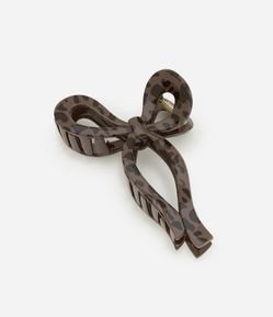 Piranha de Cabelo Formato de Laço com Estampa Animal Print