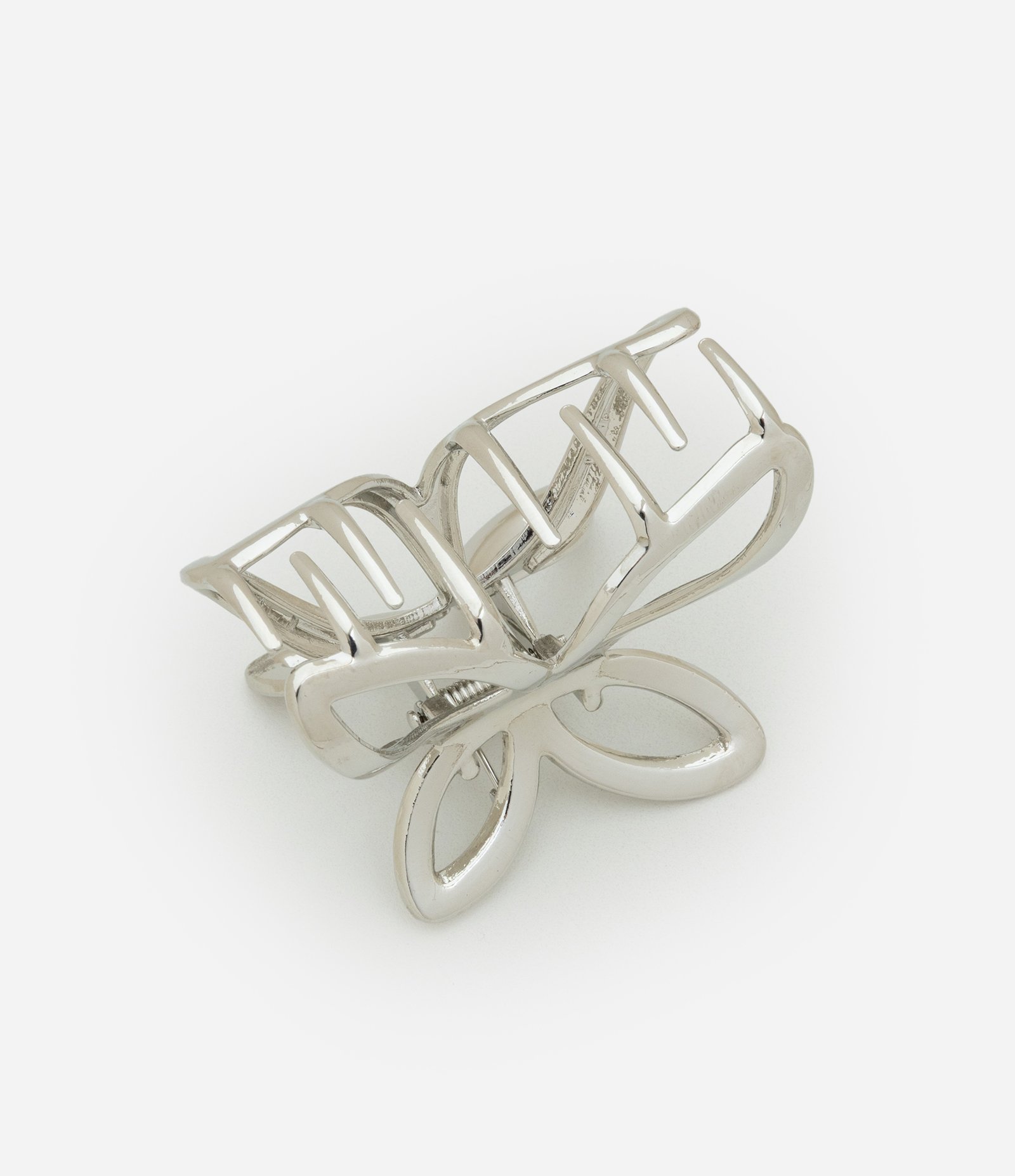 Piranha de Cabelo em Metal com Forma de Borboleta Vazada Prata 2