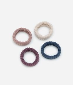 Kit 04 Elástico de Cabelos Seamless Canelada Variadas