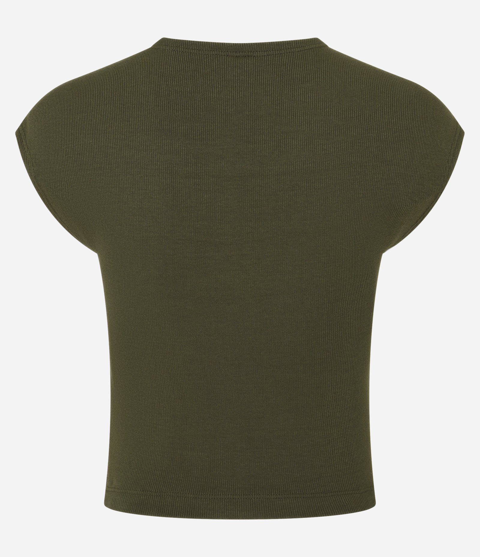 Blusa sem Manga em Ribana com Textura Caneladinha Verde 5