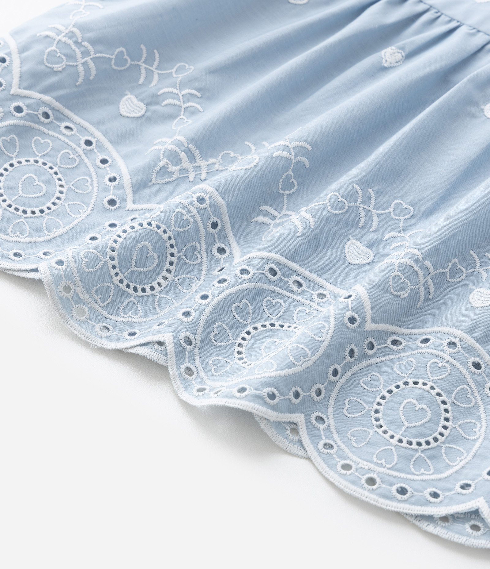 Vestido Infantil em Laise com Babados - Tam 5 a 14 Anos Azul 5