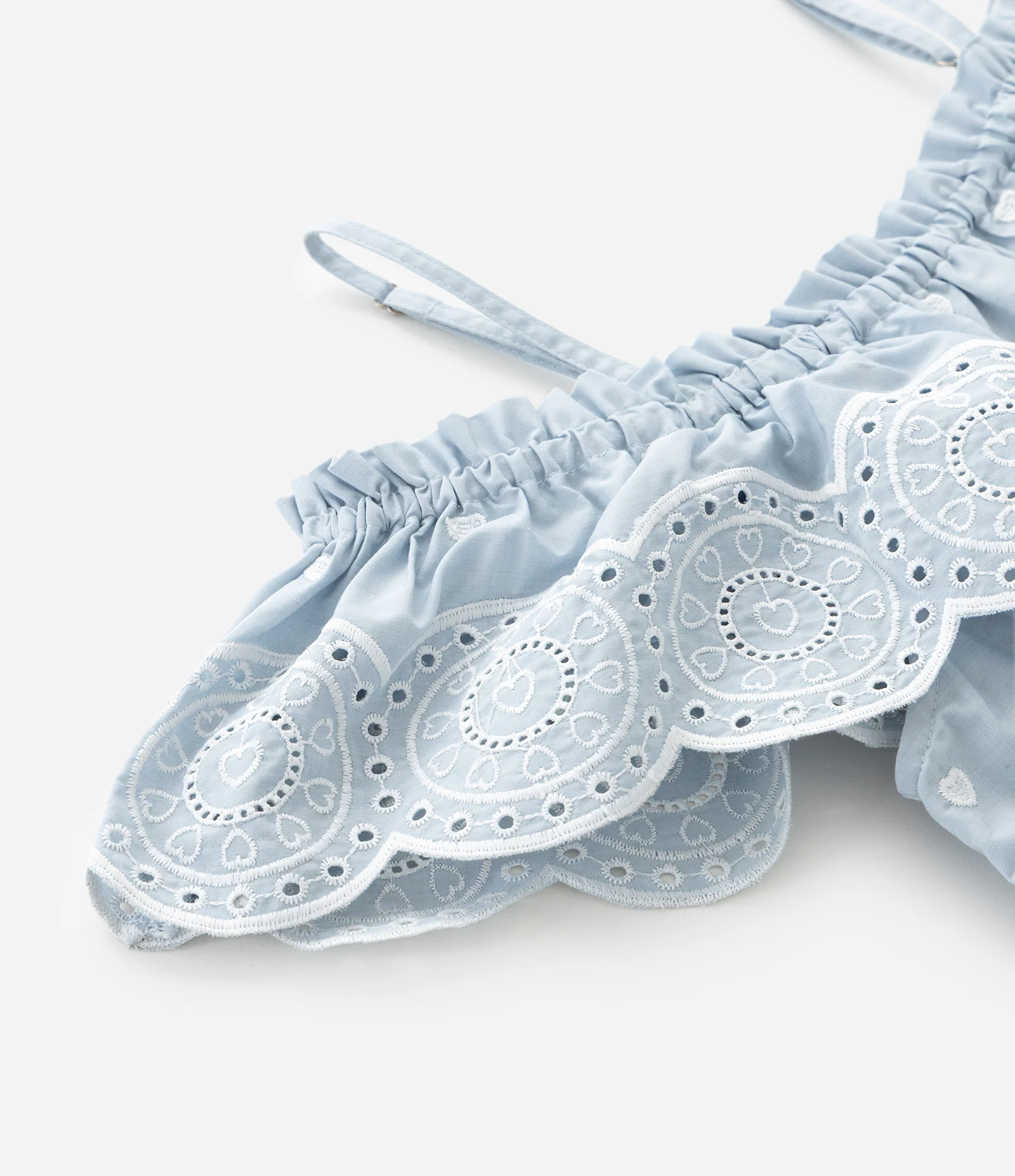 Vestido Infantil em Laise com Babados - Tam 5 a 14 Anos Azul 7