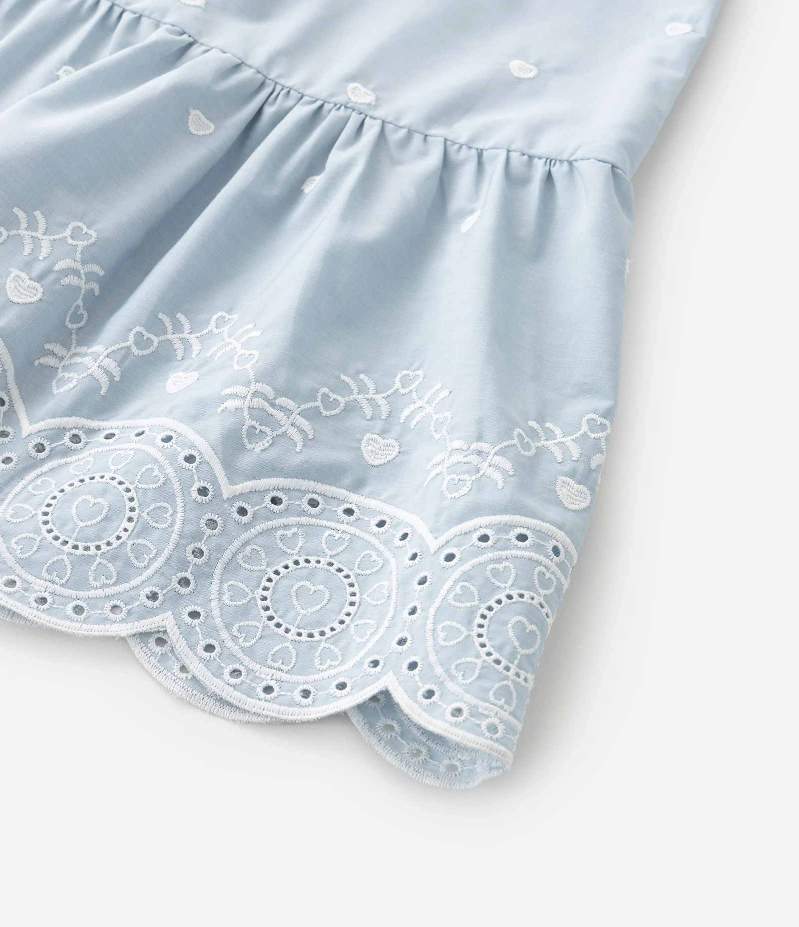 Vestido Infantil em Laise com Babados - Tam 5 a 14 Anos Azul 8