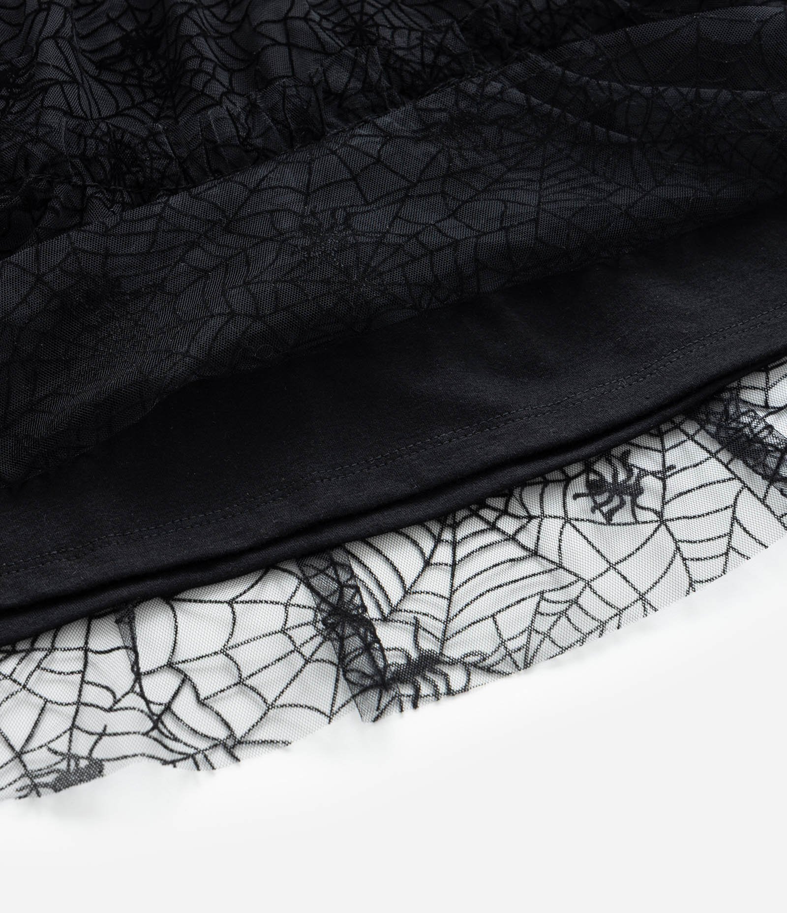 Saia Infantil Curta em Tule com Teia de Aranha - Tam 5 a 14 Anos Preto 5
