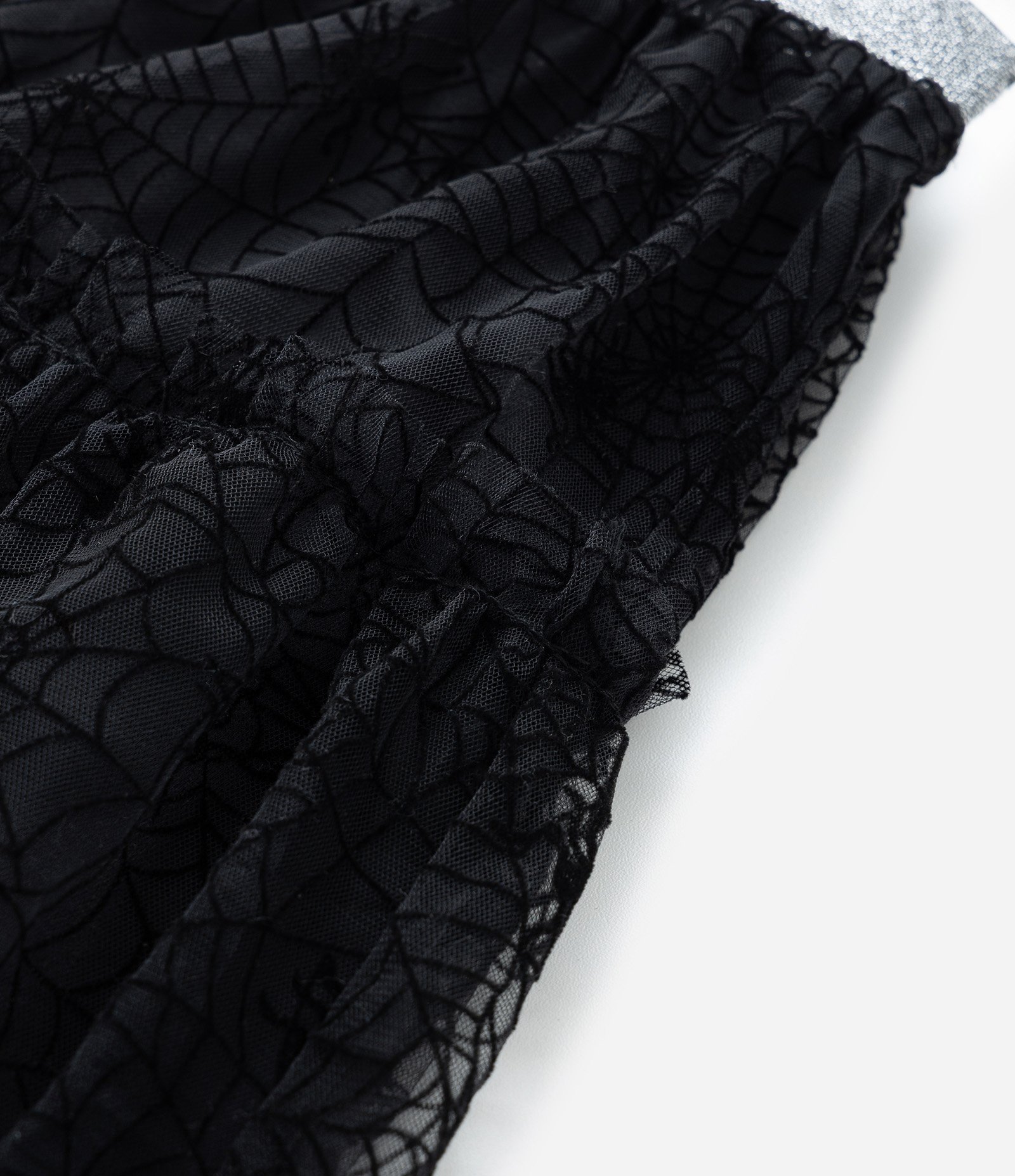 Saia Infantil Curta em Tule com Teia de Aranha - Tam 5 a 14 Anos Preto 7