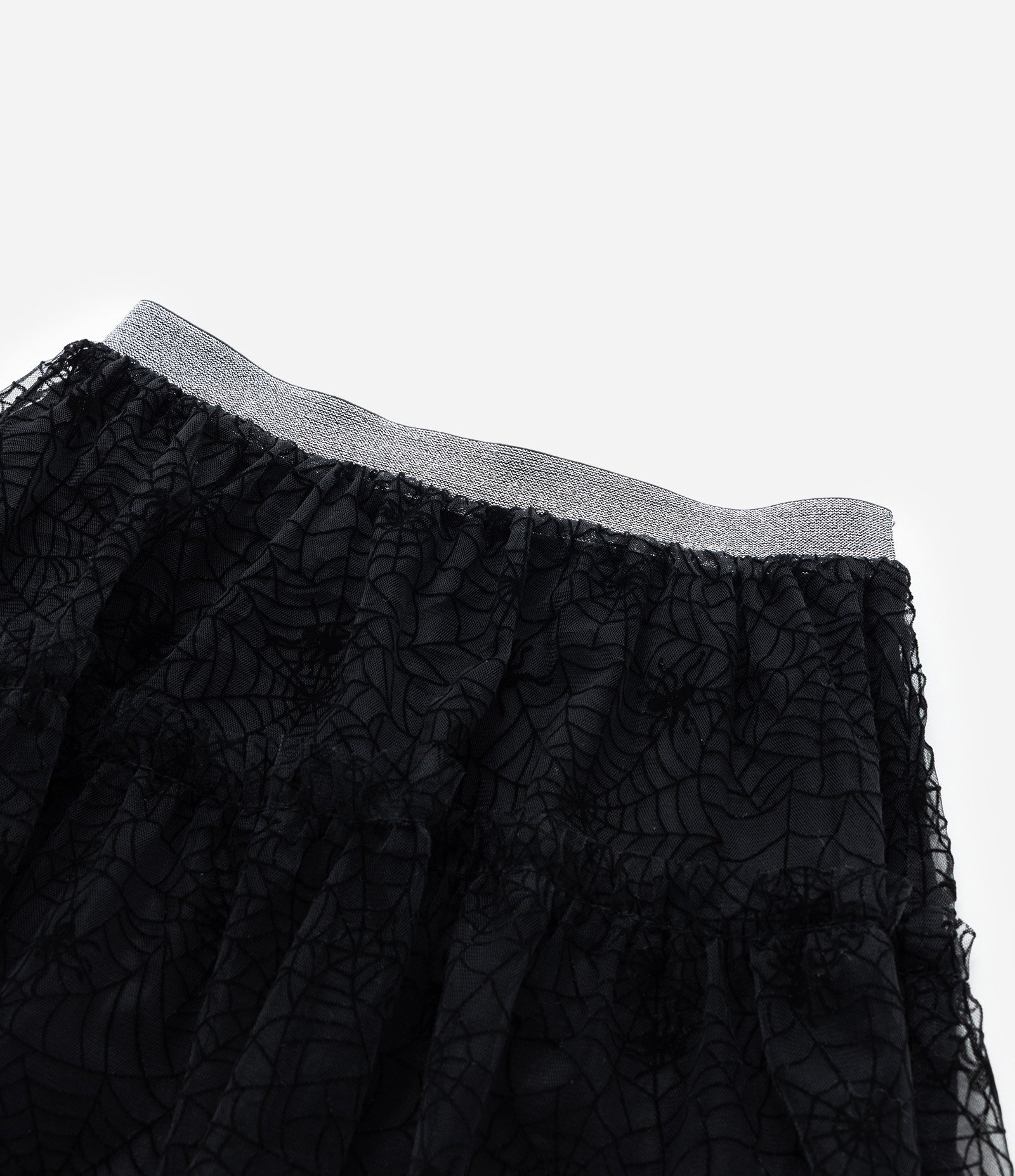 Saia Infantil Curta em Tule com Teia de Aranha - Tam 5 a 14 Anos Preto 8