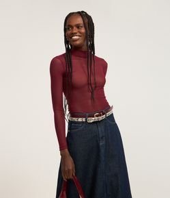 Blusa em Tule Segunda Pele com Transparência