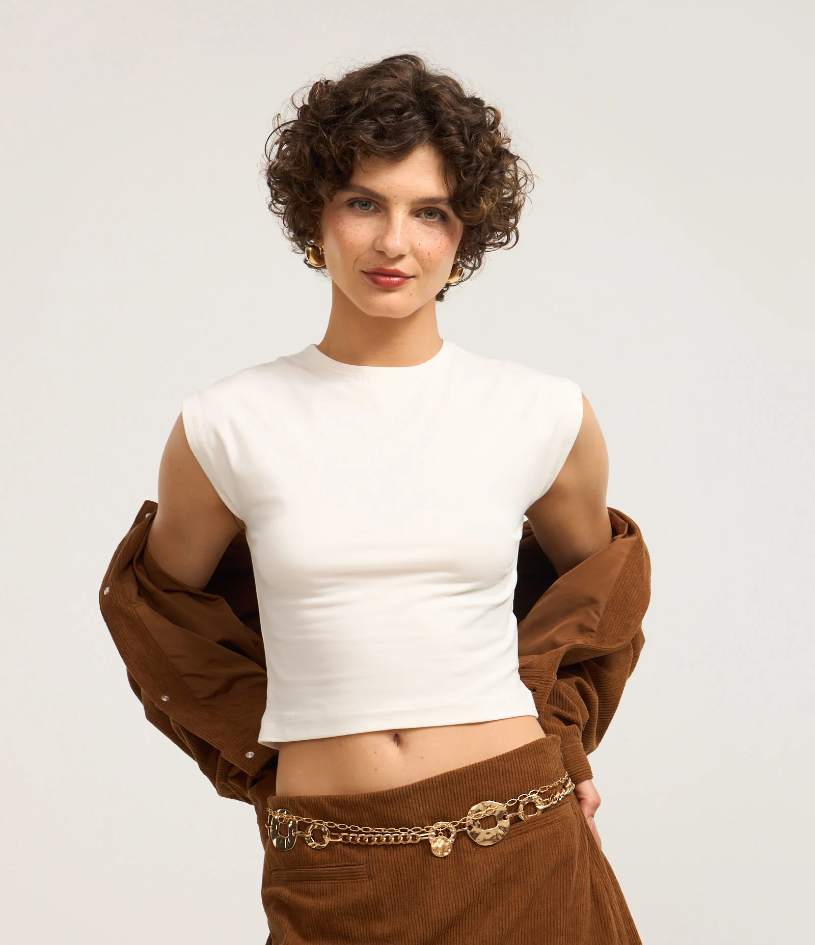 Blusa em Algodão com Ombro Caído Branco 1