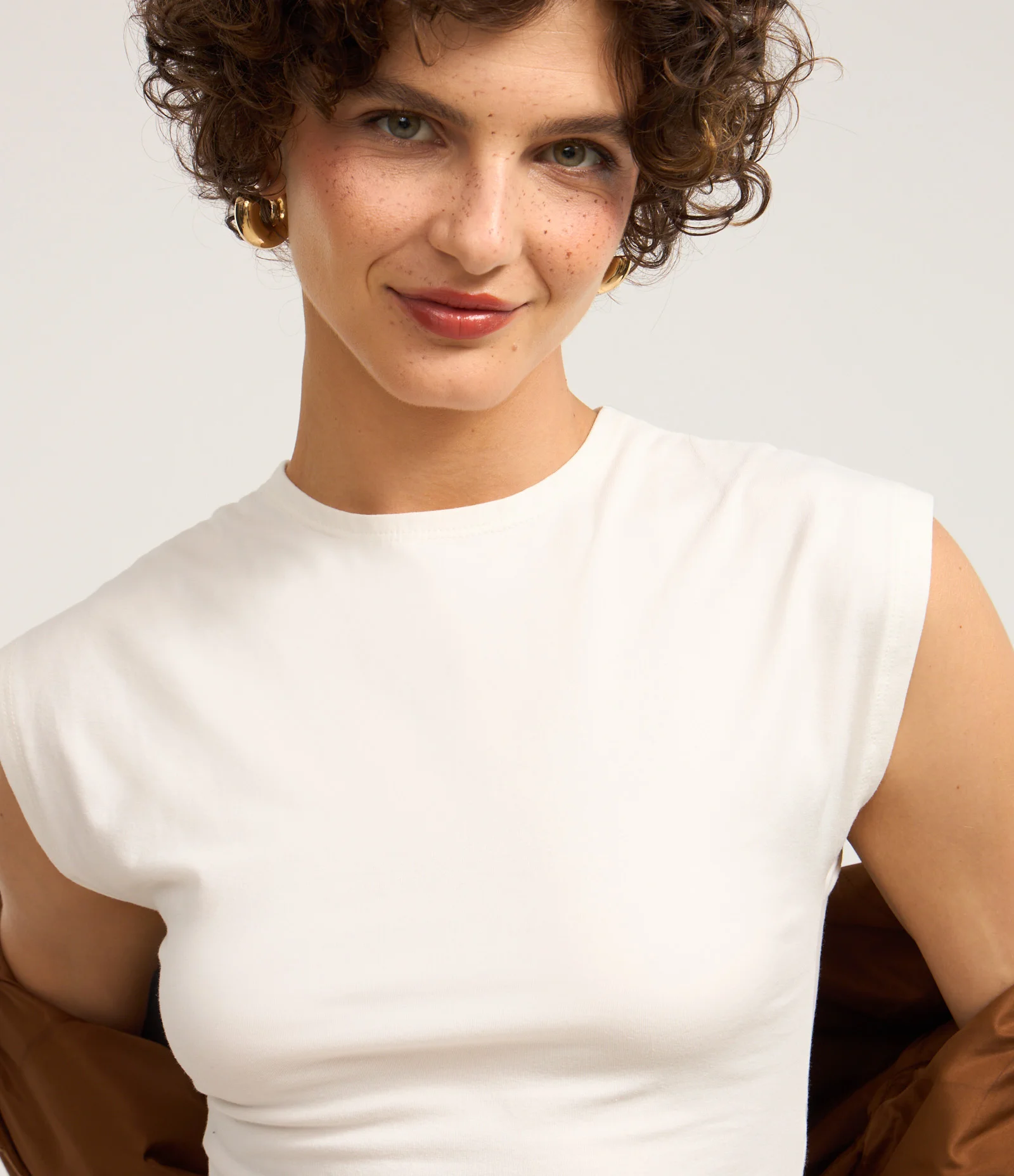 Blusa em Algodão com Ombro Caído Branco 2