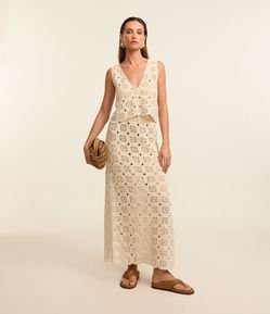 Saía de Praia Saia em Renda de Algodão