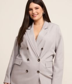 Blazer Alfaiataria com Abotoamento Duplo Curve & Plus Size