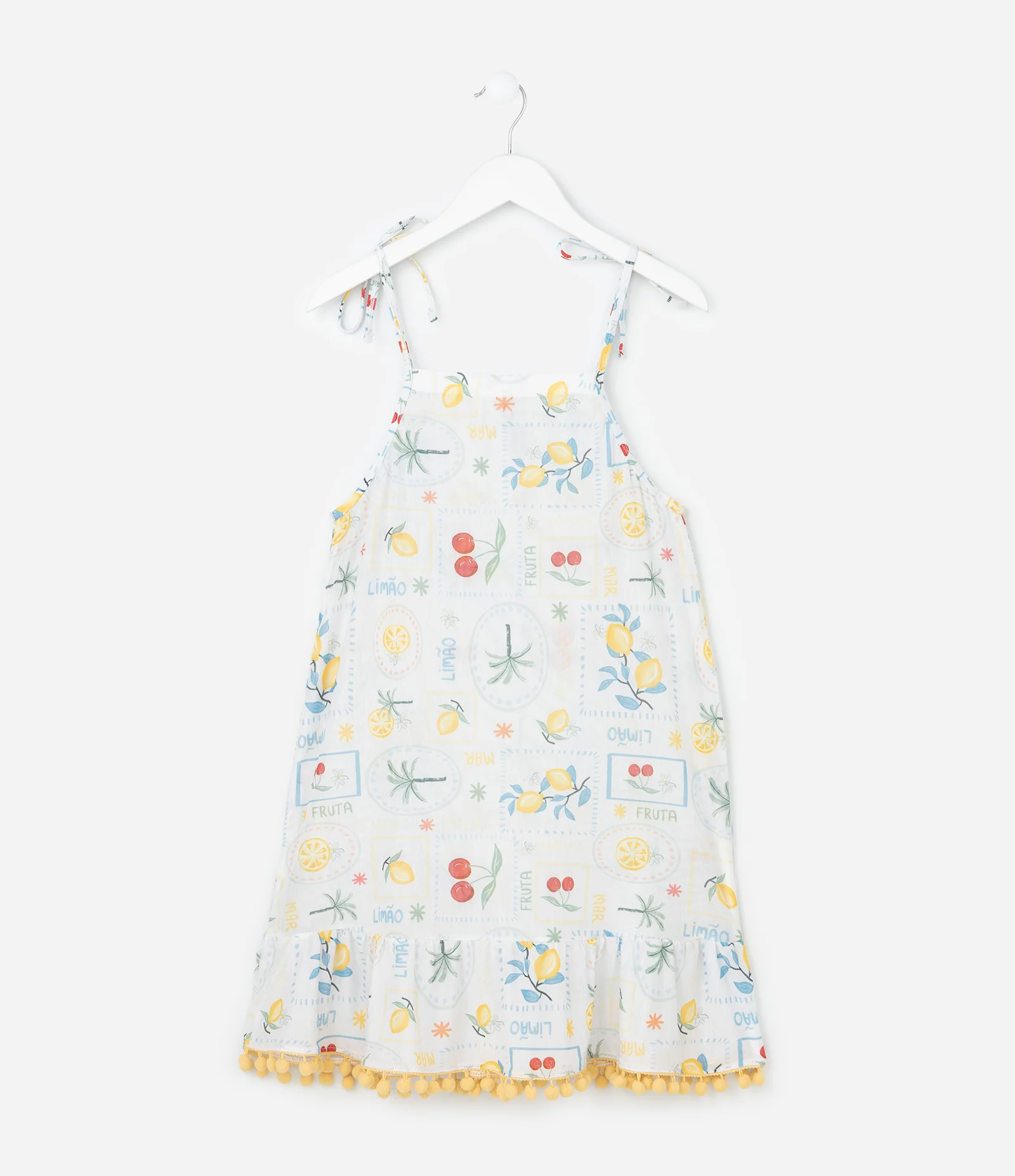 Saída de Praia Infantil em Tule com Estampa de Frutas - Tam  5 a 16 Anos Multicores 2