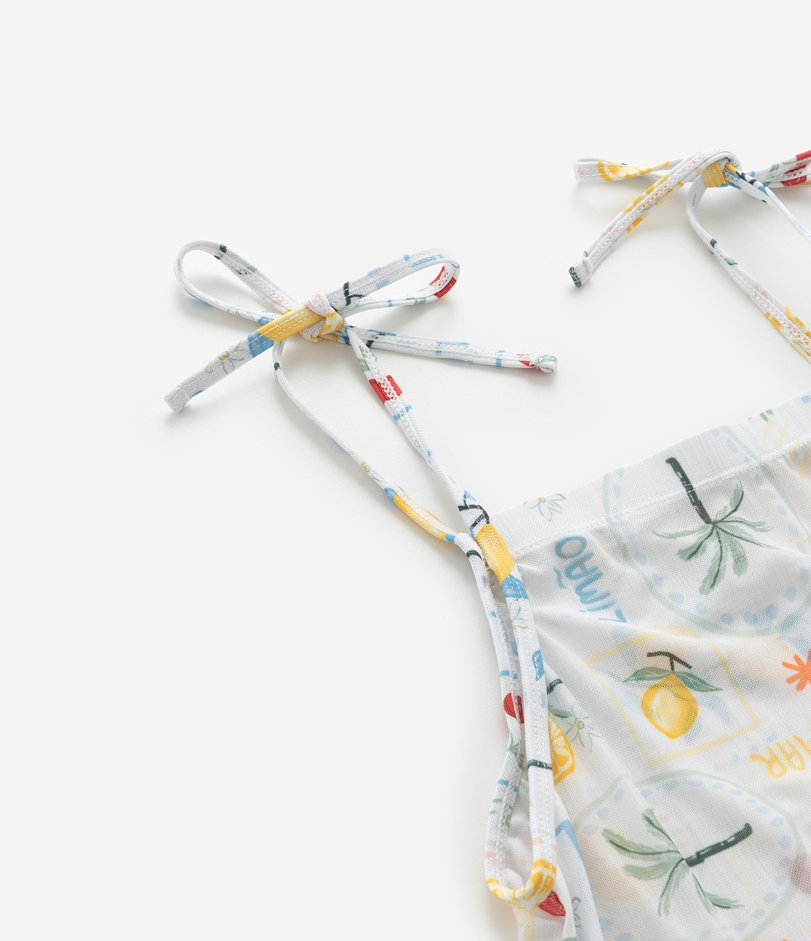 Saída de Praia Infantil em Tule com Estampa de Frutas - Tam  5 a 16 Anos Multicores 3