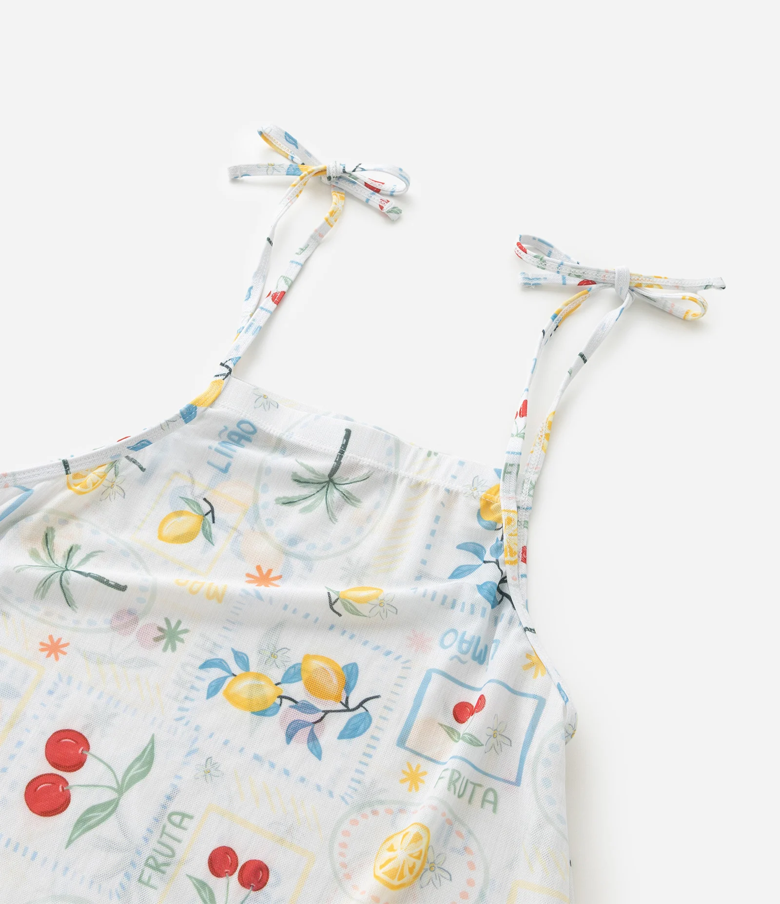 Saída de Praia Infantil em Tule com Estampa de Frutas - Tam  5 a 16 Anos Multicores 5