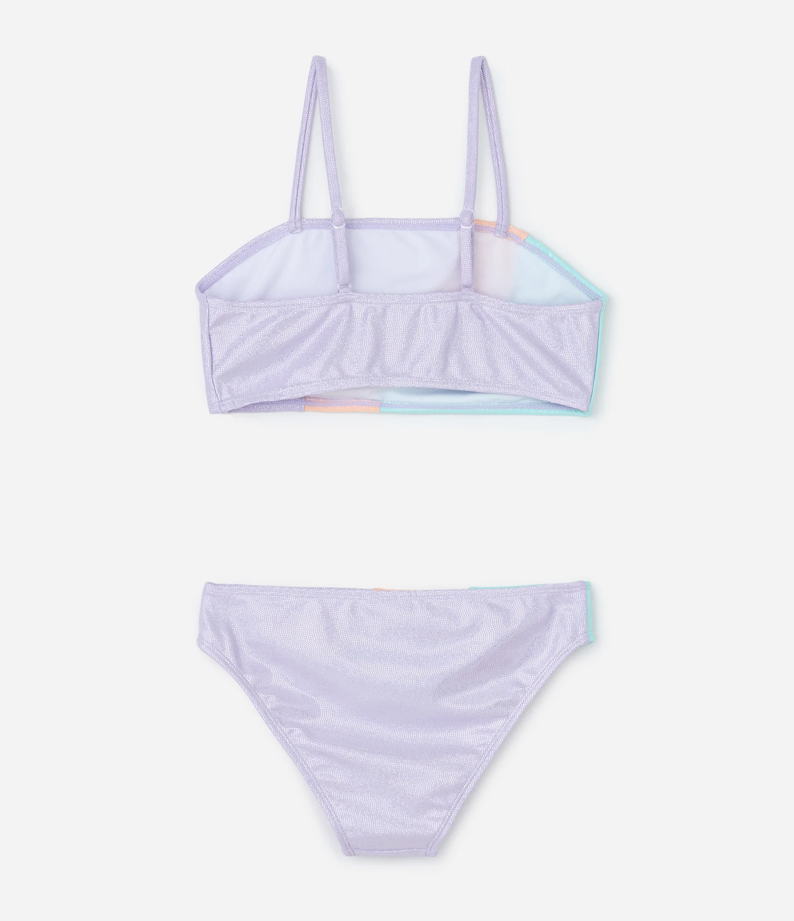 Biquíni Infantil com Bloco de Cor e Metálico - Tam  5 a 14 Anos Roxo 2