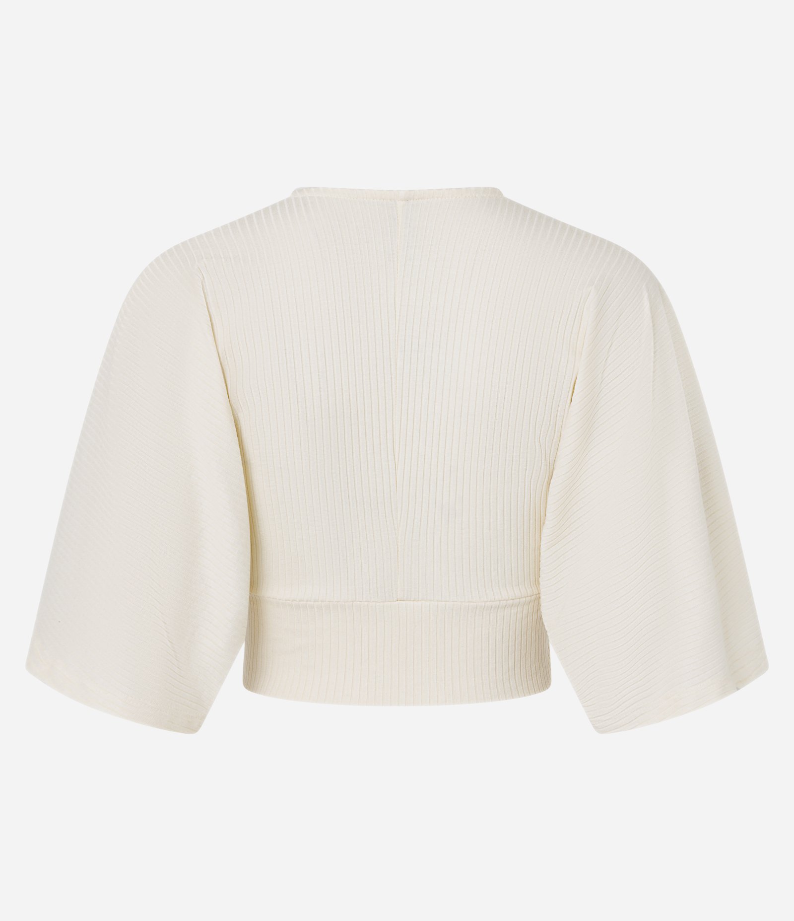 Blusa Cropped Texturizada com Estampa Floral Off White 5