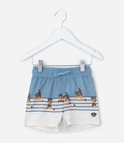 Bermuda Infantil com Estampa Listras Patrulha Canina - Tam 1 a 6 Anos