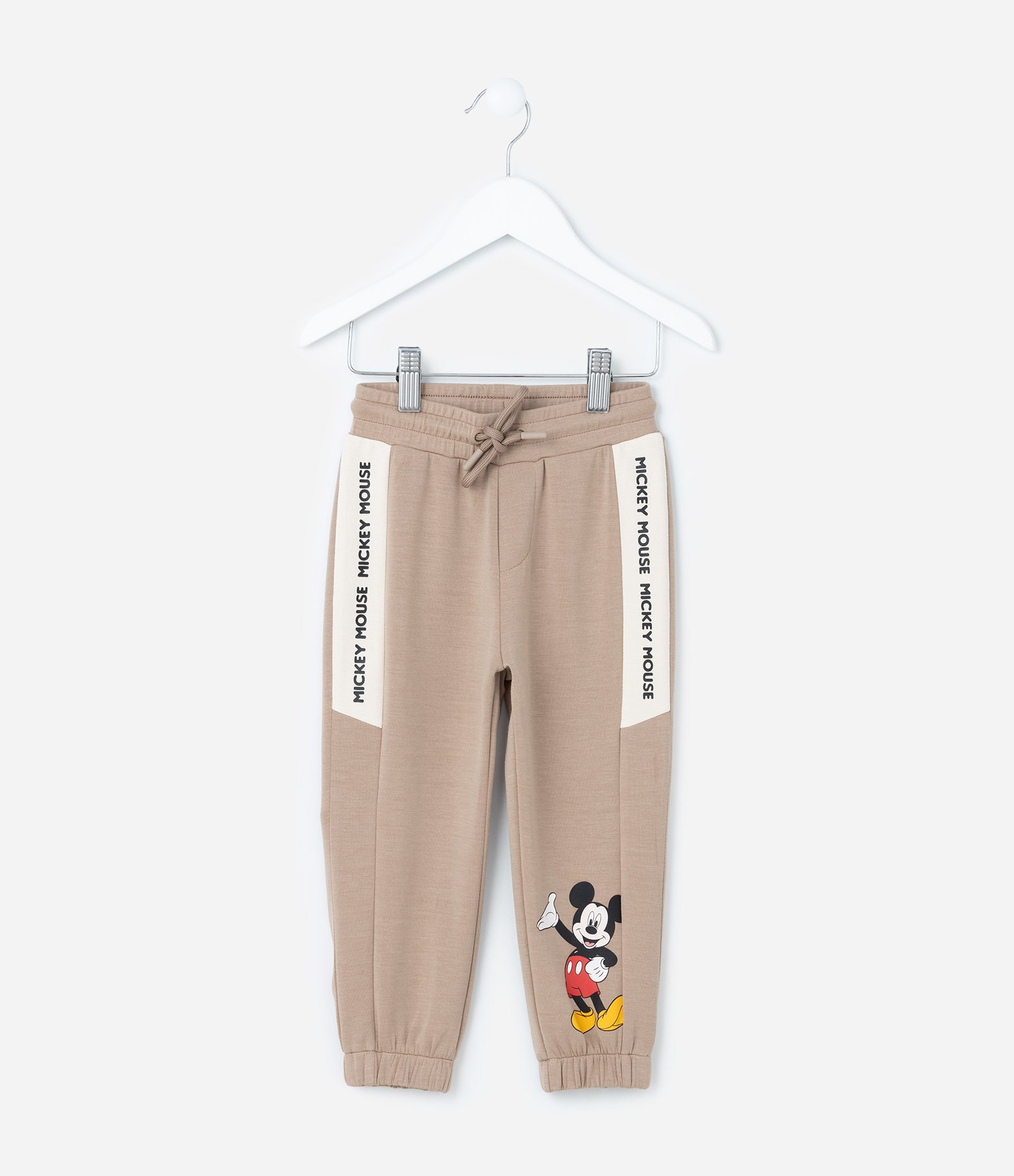 Calça Infantil em Modal Estampa Mickey - Tam 2 a 6 Anos Bege 1