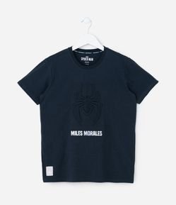 Camiseta Infantil com Relevo e Lettering Holográfico Homem-Aranha - Tam 4 a 12 Anos