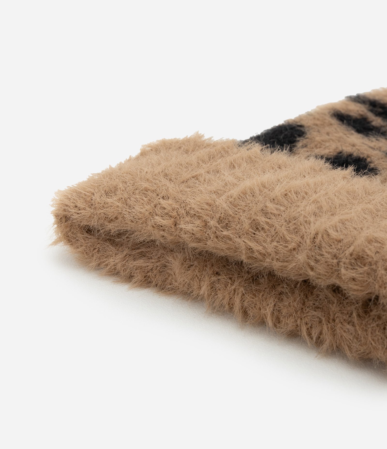 Touca em Tricô com Dobra e Estampa Animal Print Marrom/Preto 2