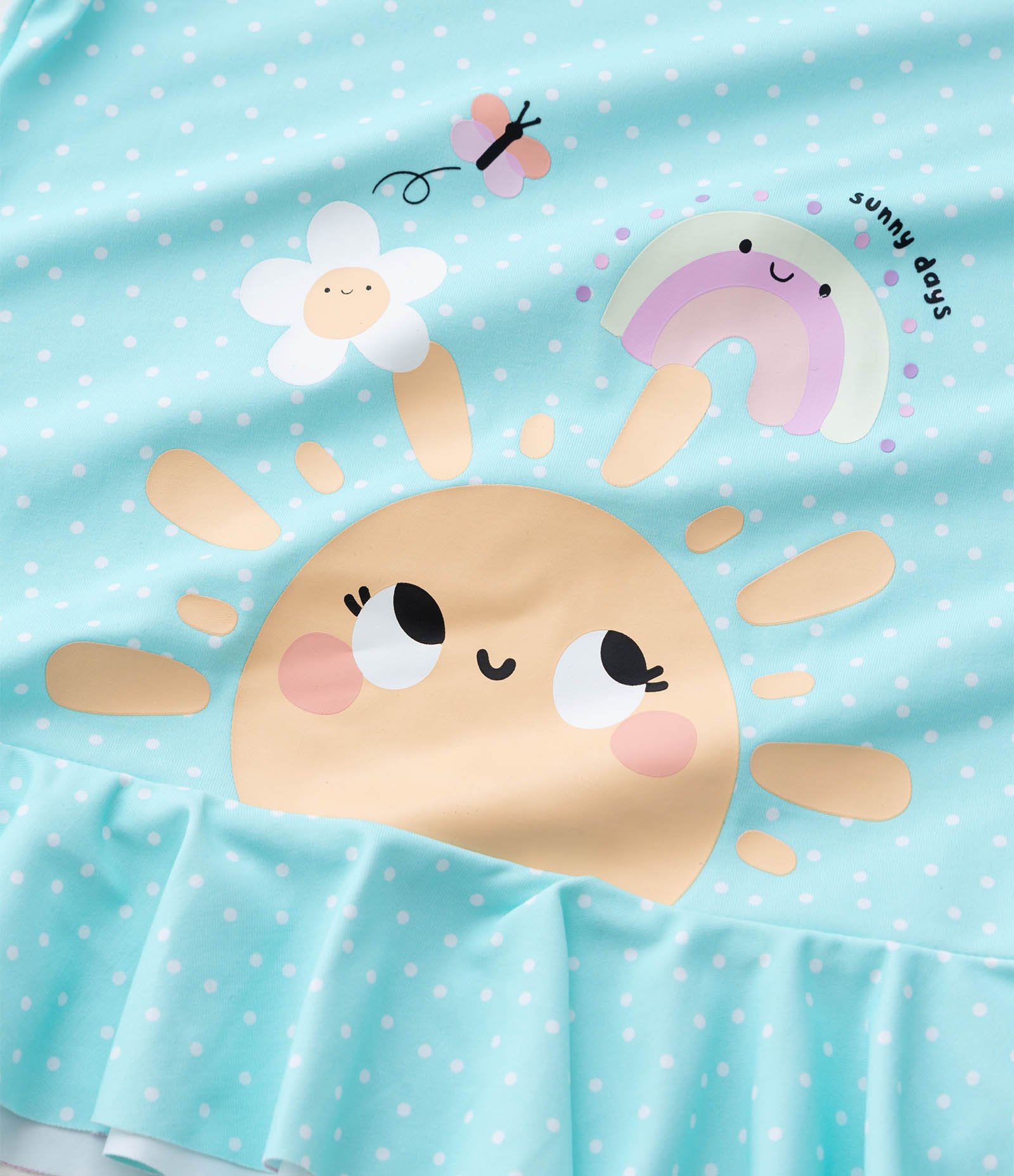 Conjunto Infantil com Proteção UV e Estampa Solzinho - Tam 1 a 4 Anos Azul/Rosa 9