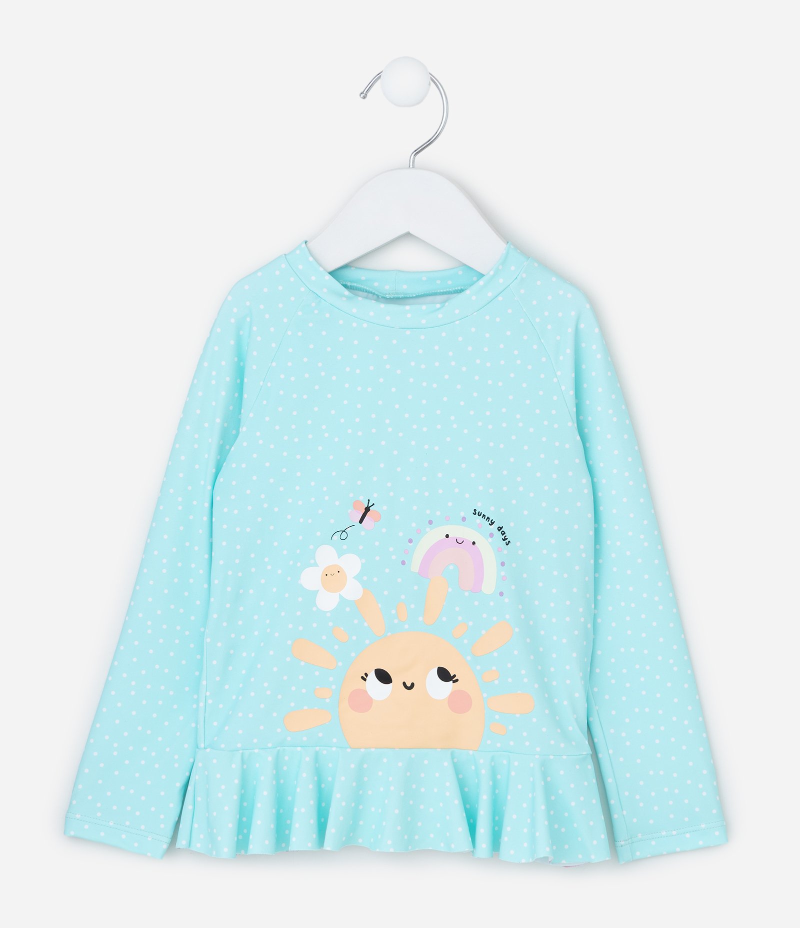 Conjunto Infantil com Proteção UV e Estampa Solzinho - Tam 1 a 4 Anos Azul/Rosa 3