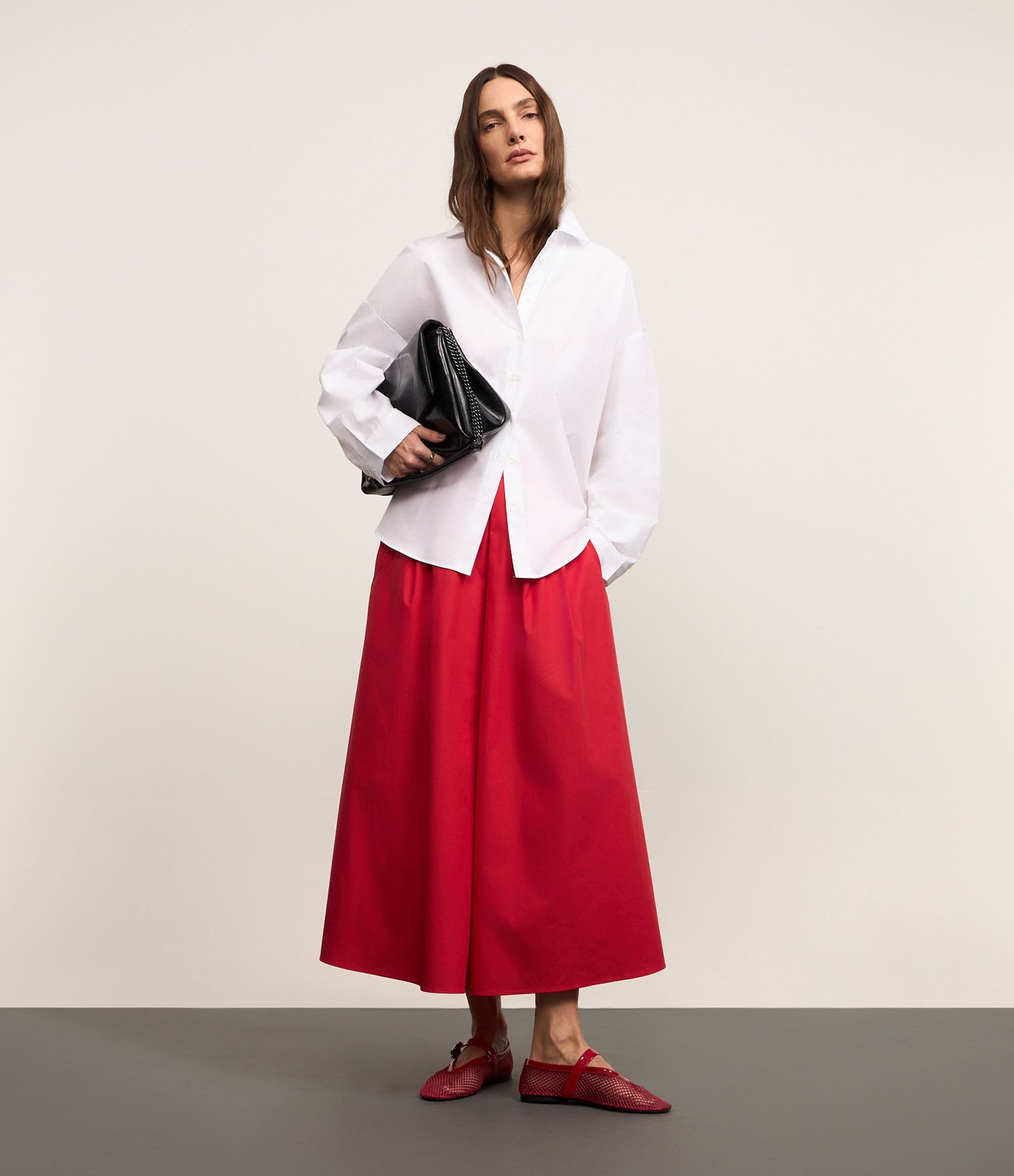 Camisa em Tricoline com Detalhe Franzido nas Costas Branco 2