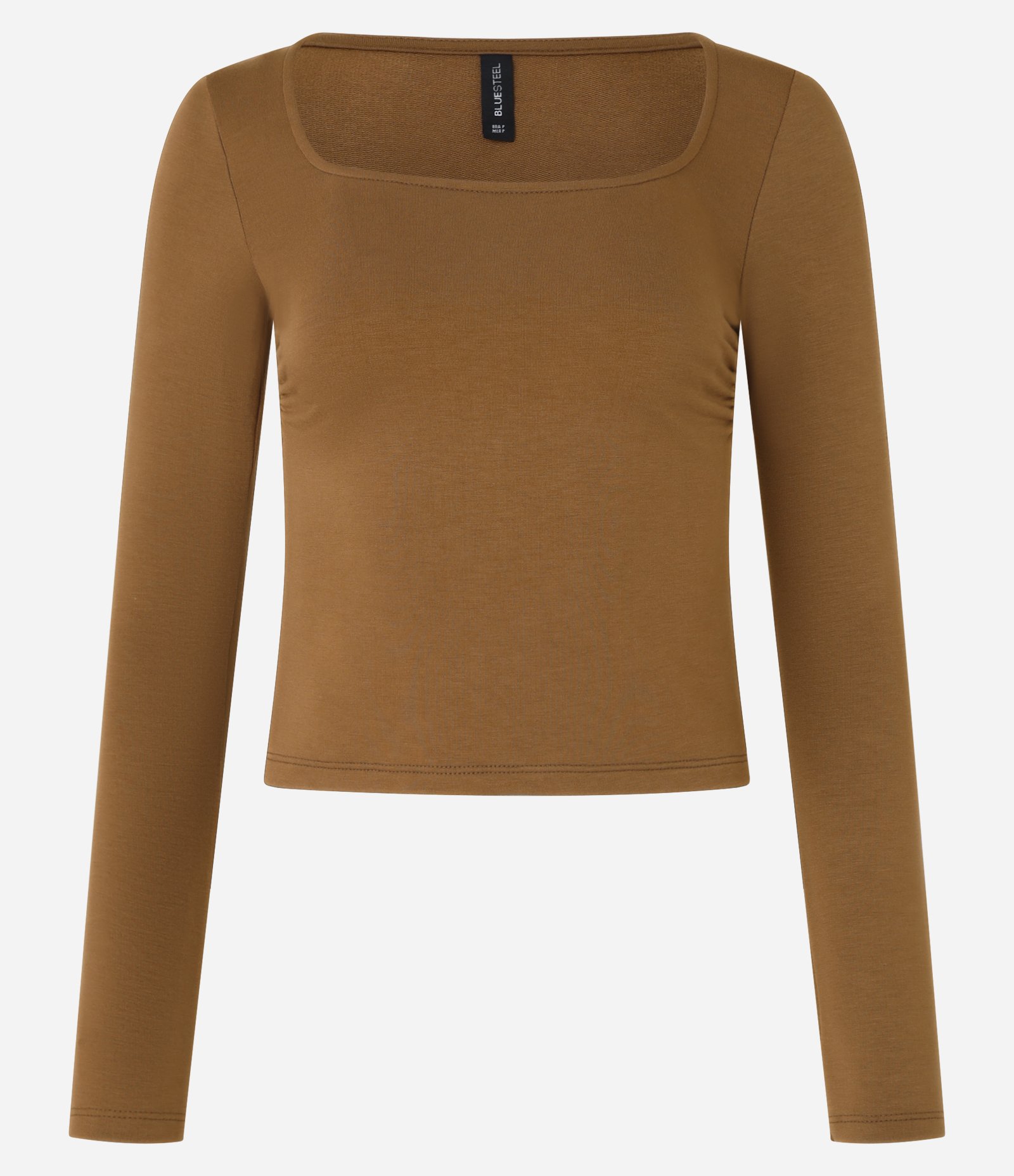 Blusa Curta em Moletinho com Franzido Lateral Caramelo 1