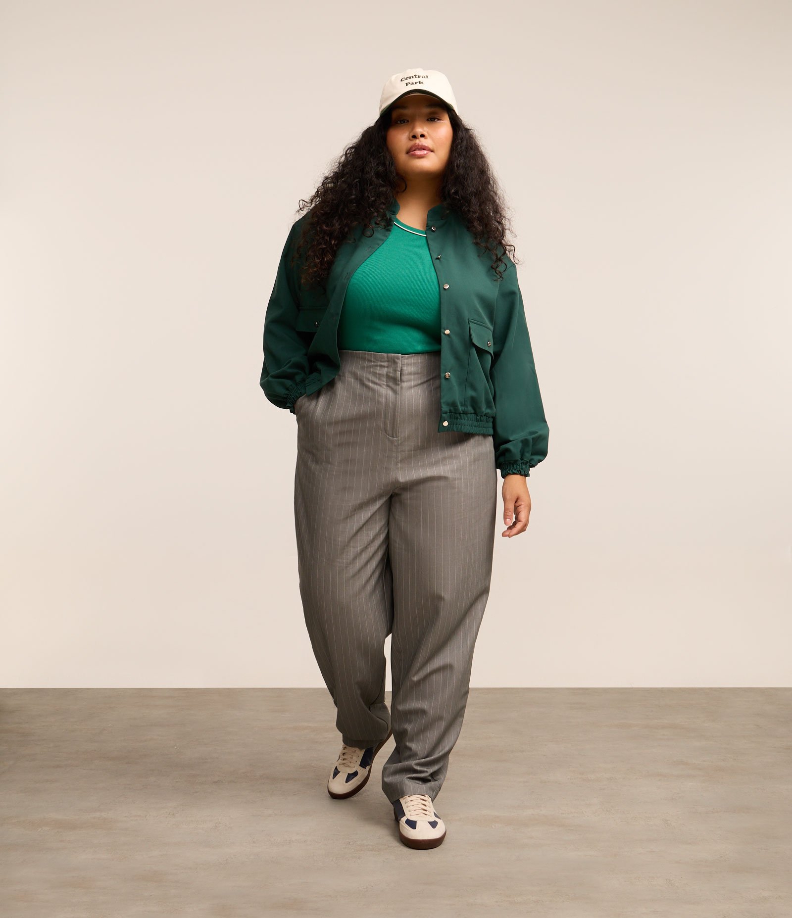 Regata em Ribana Liso com Vies Contrastante Curve & Plus Size Verde 3