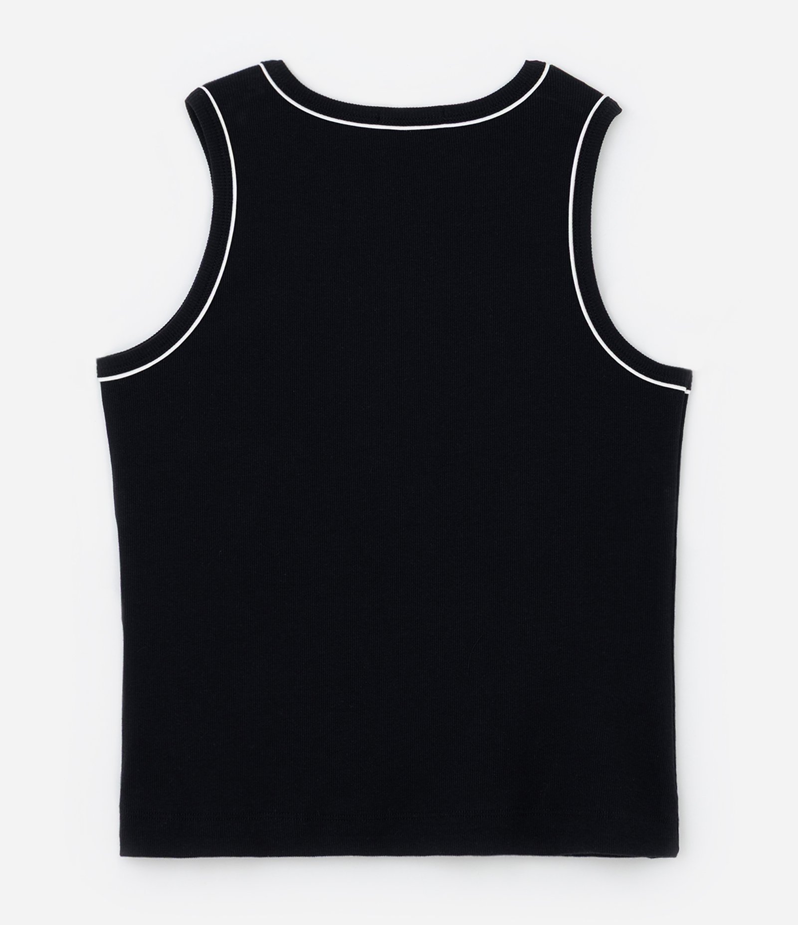 Regata em Ribana Liso com Vies Contrastante Curve & Plus Size Preto 5