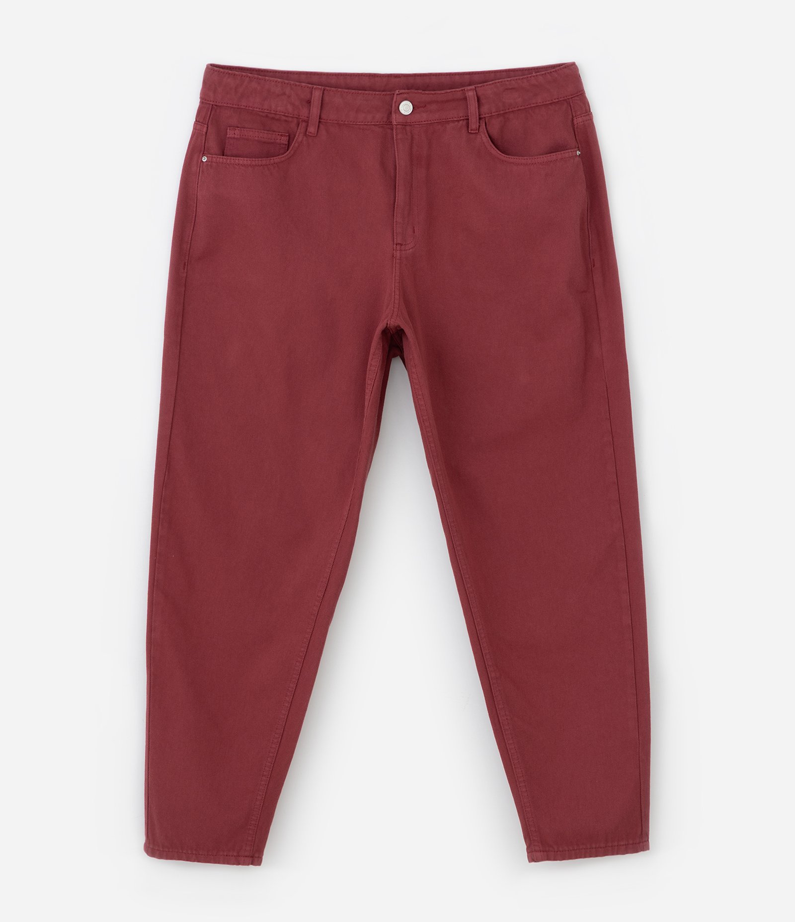 Calça Mom em Sarja Curve & Plus Size Bordô 6
