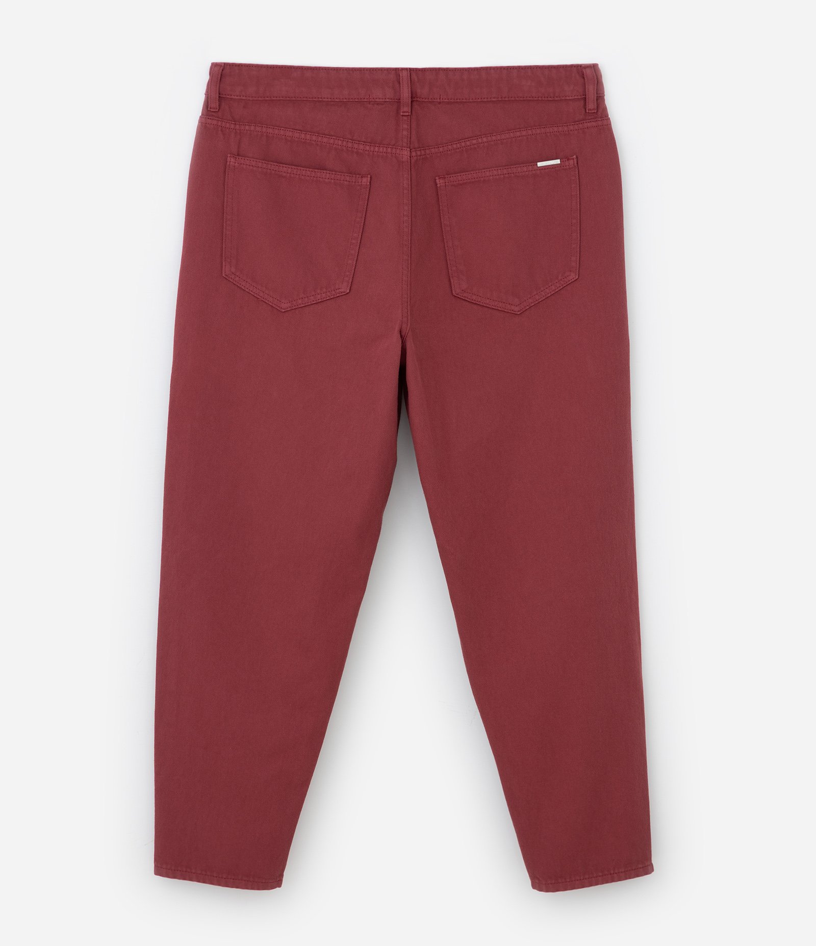 Calça Mom em Sarja Curve & Plus Size Bordô 7