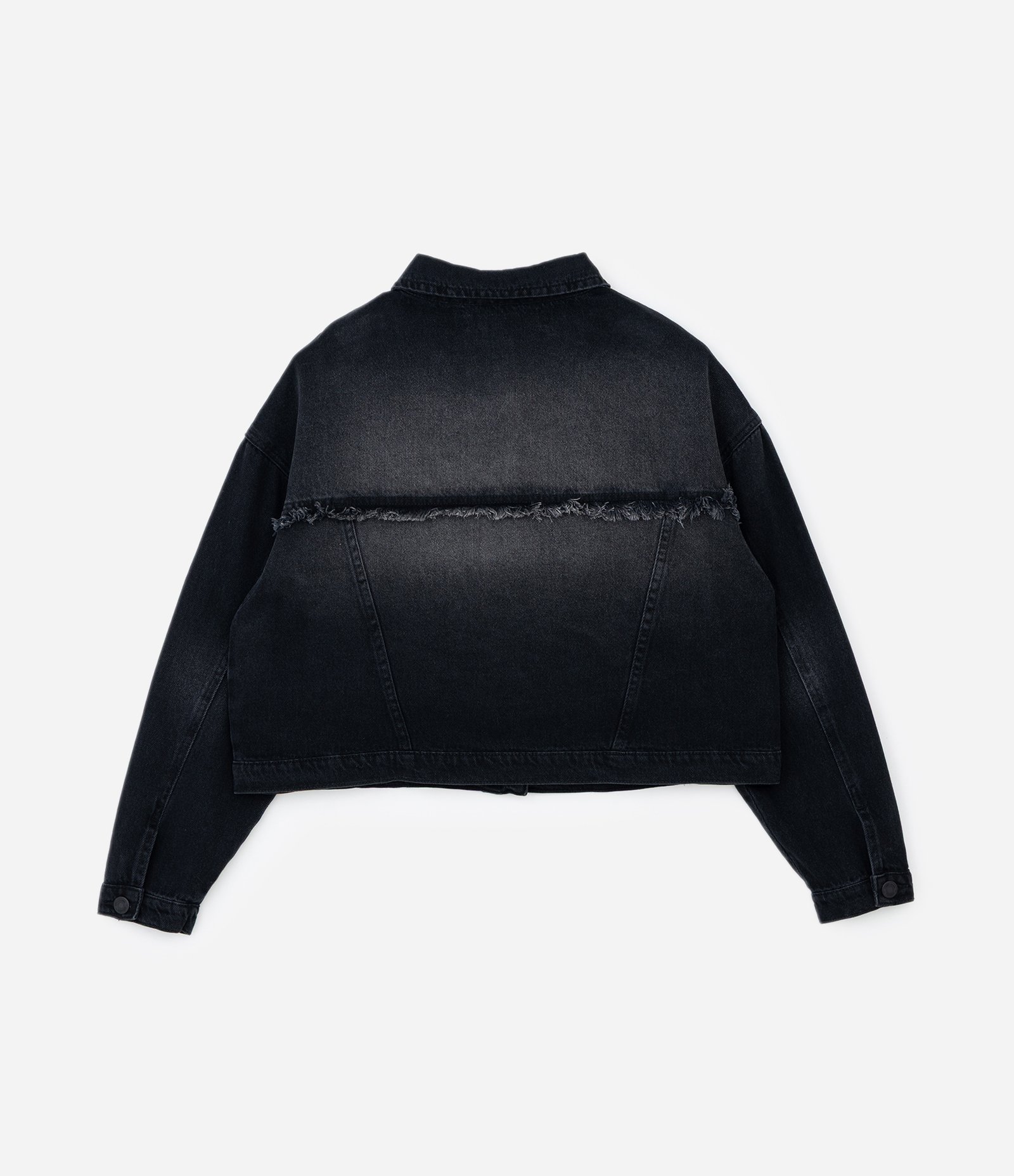 Jaqueta Oversized em Jeans com Ilhós Curve & Plus Size Preto 6