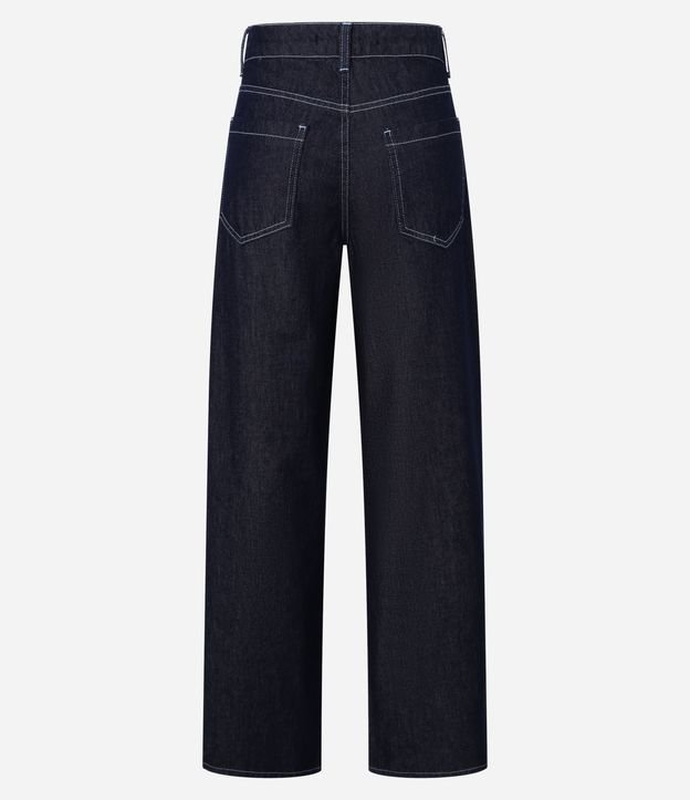 Calça Skater em Jeans com Pesponto Contrastante